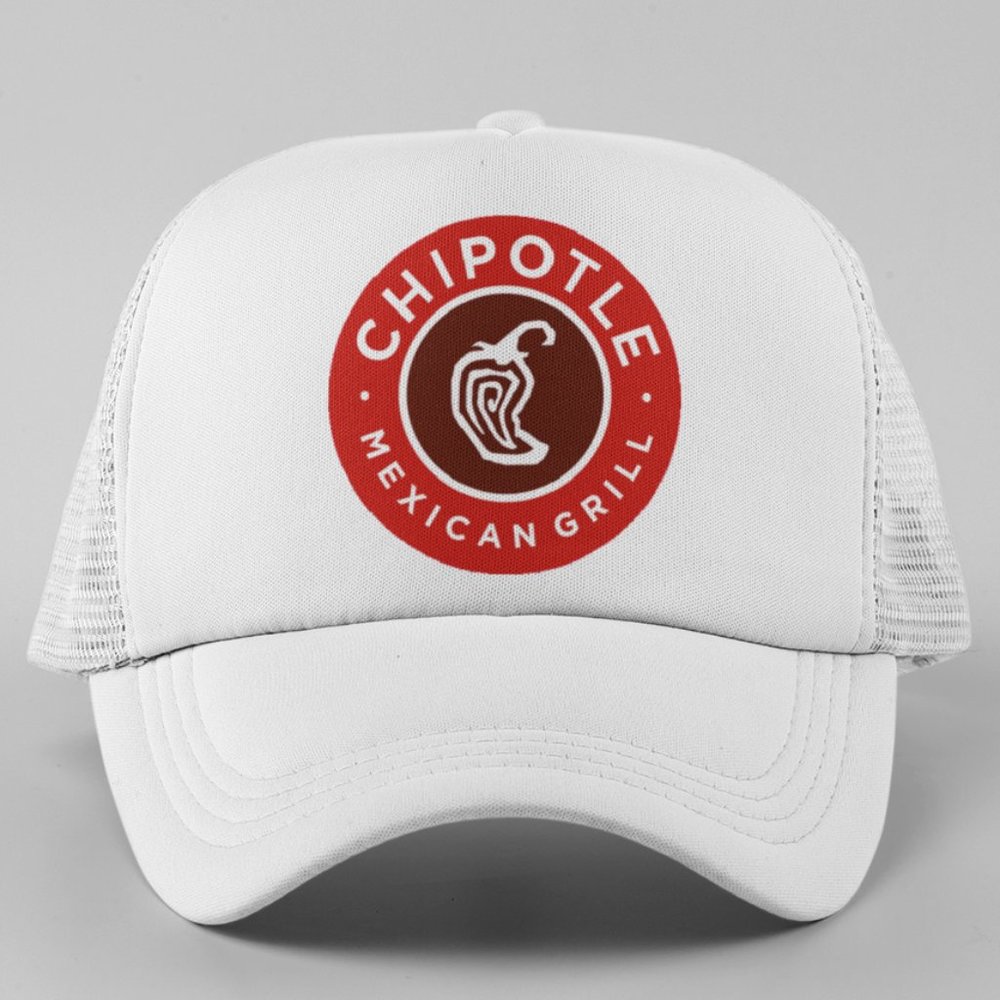 NEW Chipotle Foam Trucker Mesh Snapback Hat WHITE